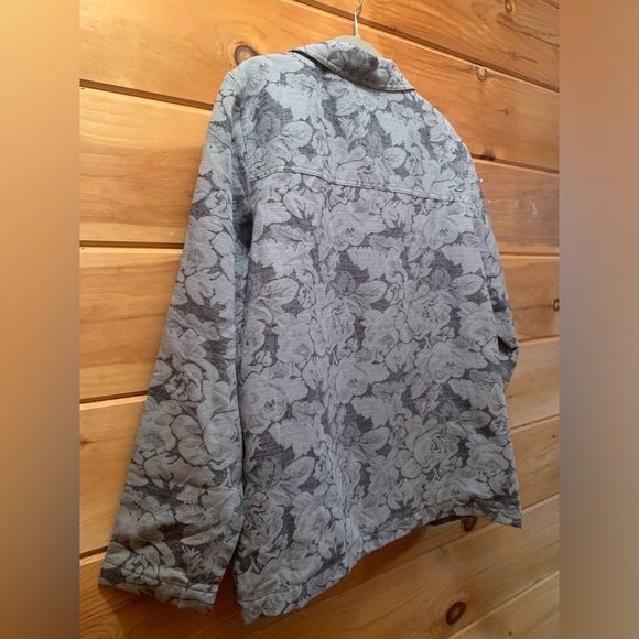 Dialogue Jacket Floral Jacquard QVC Blazer Open Style Blue Size 14 New - Picture 10 of 12